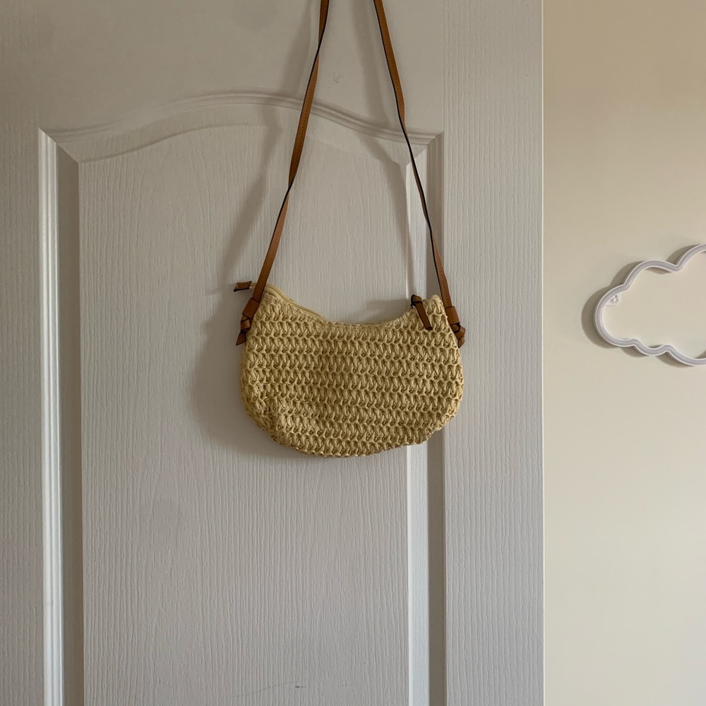 H&M Beige Woven Crossbody Bag